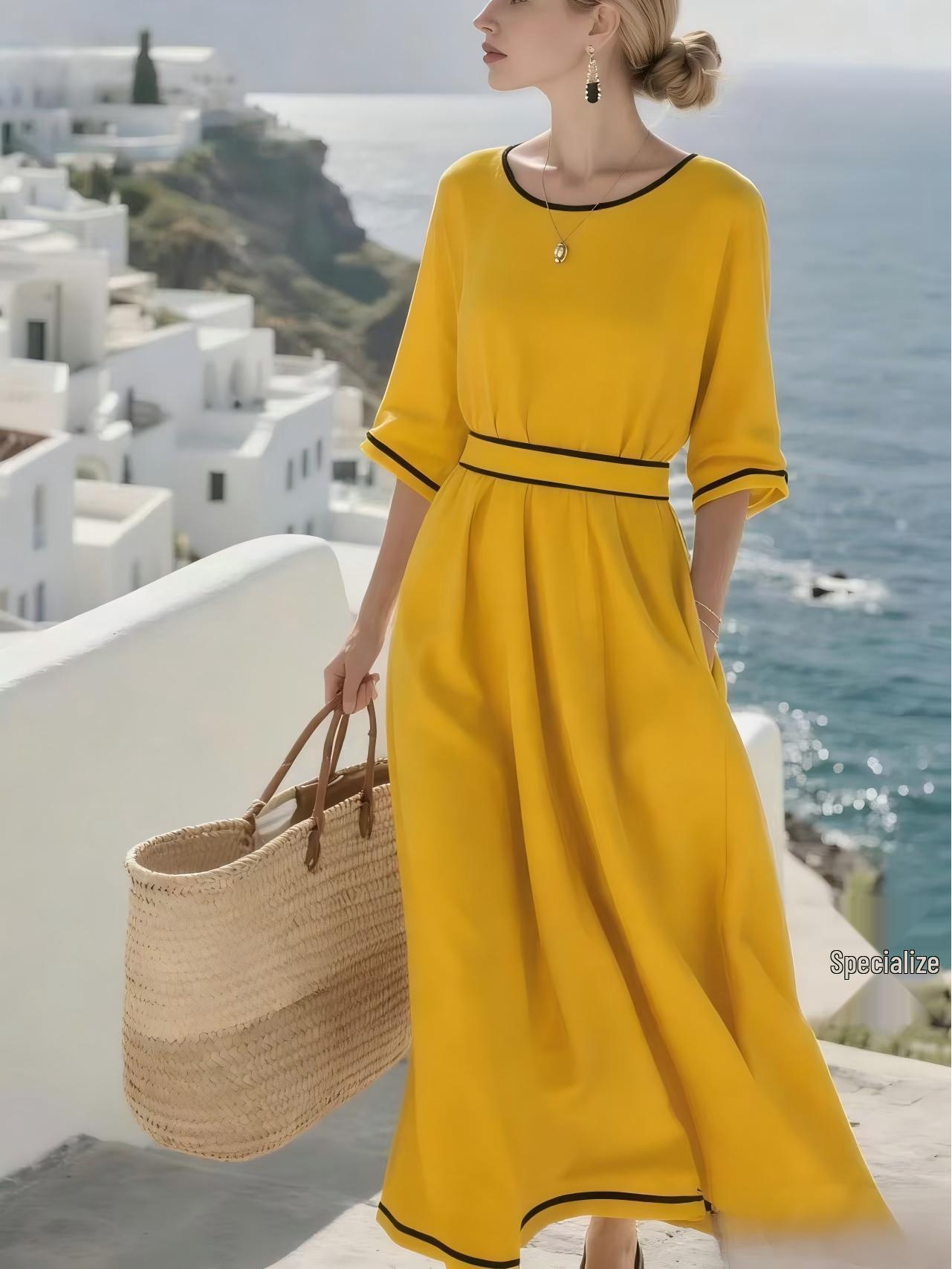 Elegant European & American Summer 2026 Cross-Border Long Dress XXXL