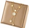 Gold Women's Boho Celebrity Necklace 18K Gold Plated Surgical Steel 316L