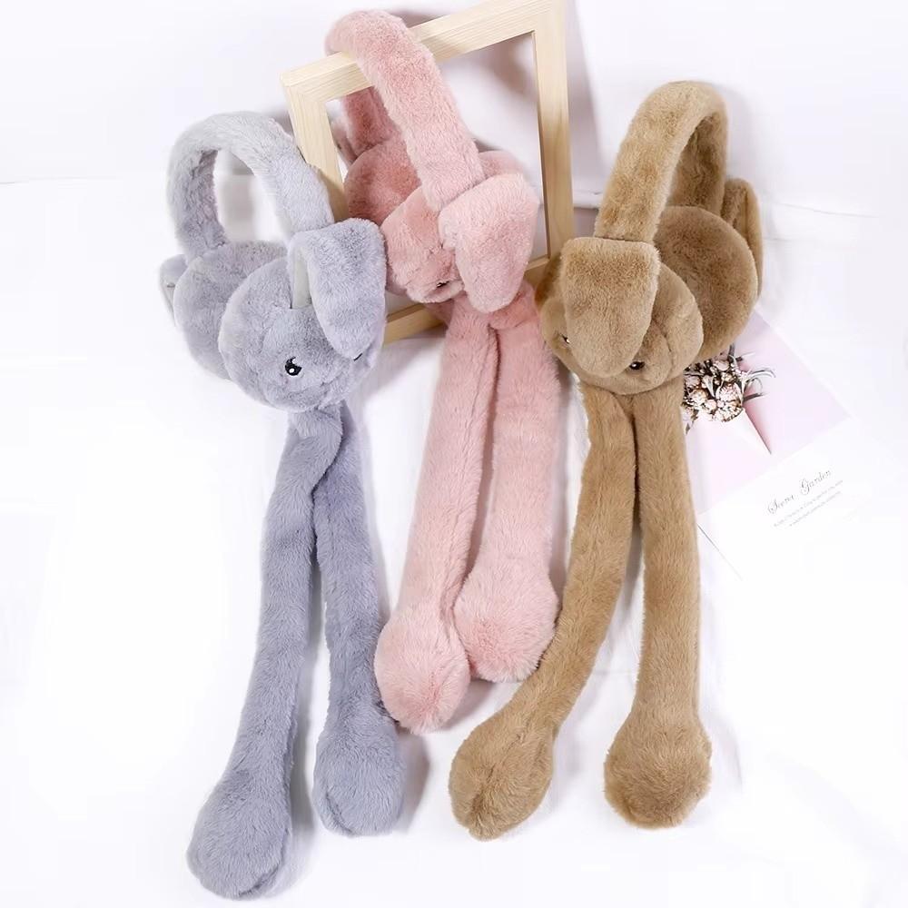 Heart Rabbit WinterWarm Plush Ear Muffs Airbag Plush Ear Muffs Rabbit Ear Covers  Children's Use