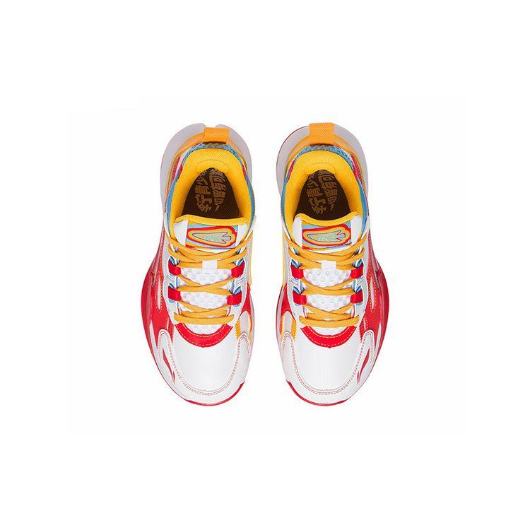 Li Ning Youth Team 2.5 Comfortable Rebound Support Mid-Top Basketball Shoes Kids basketball shoes White Red Blue YKBS050-15