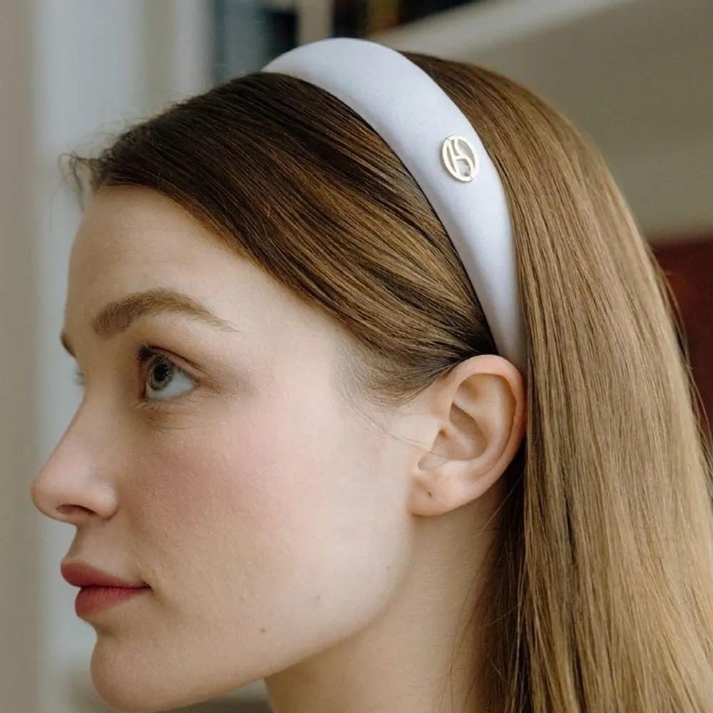 HA029 Satin volume logo hairband Mint