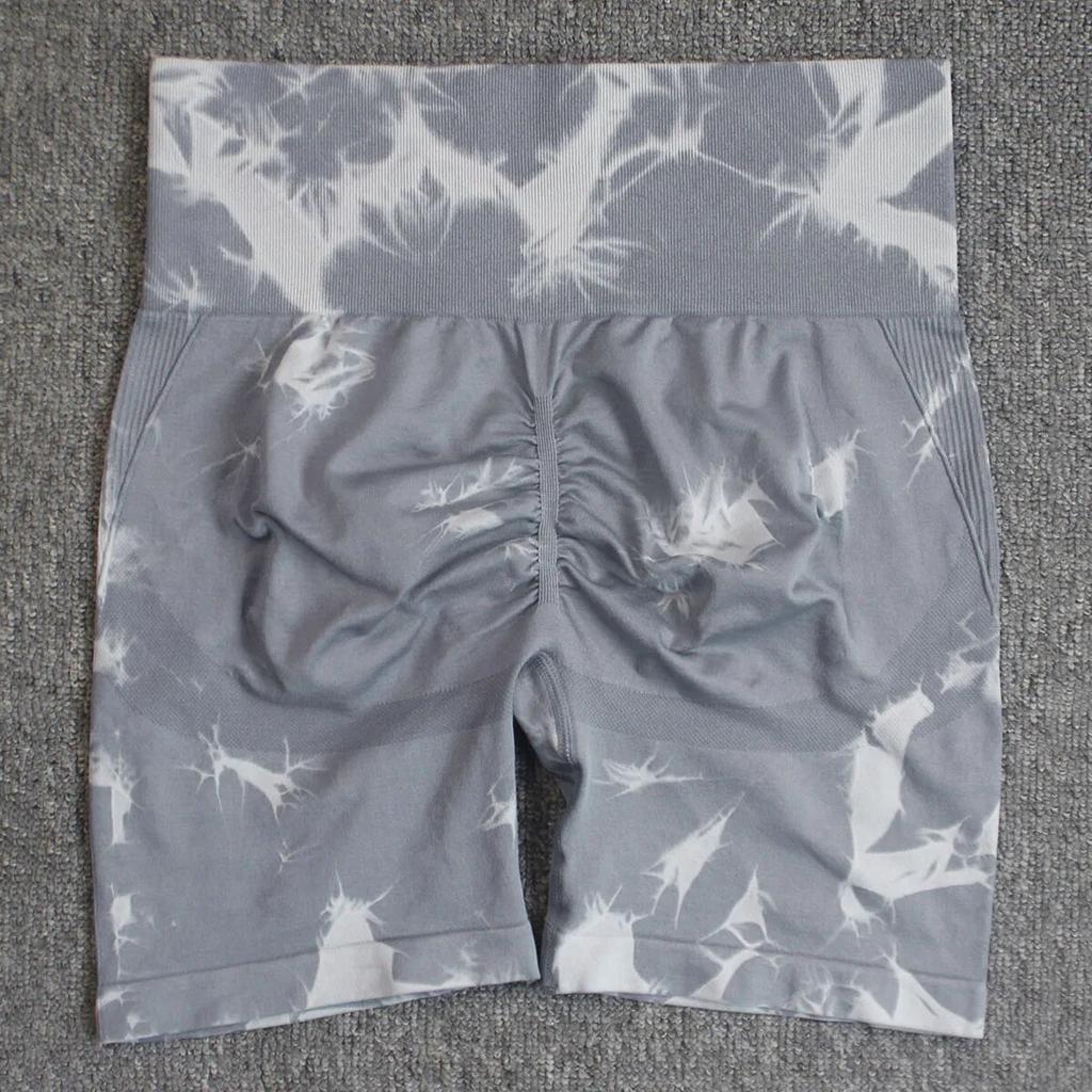 Nahtlose Tie Dye Push Up Yoga Shorts Frauen Elastische Scrunch Hohe Taille Sommer Fitness Workout Laufen Radfahren Sport Gym Fitness Workout Shorts Mujer