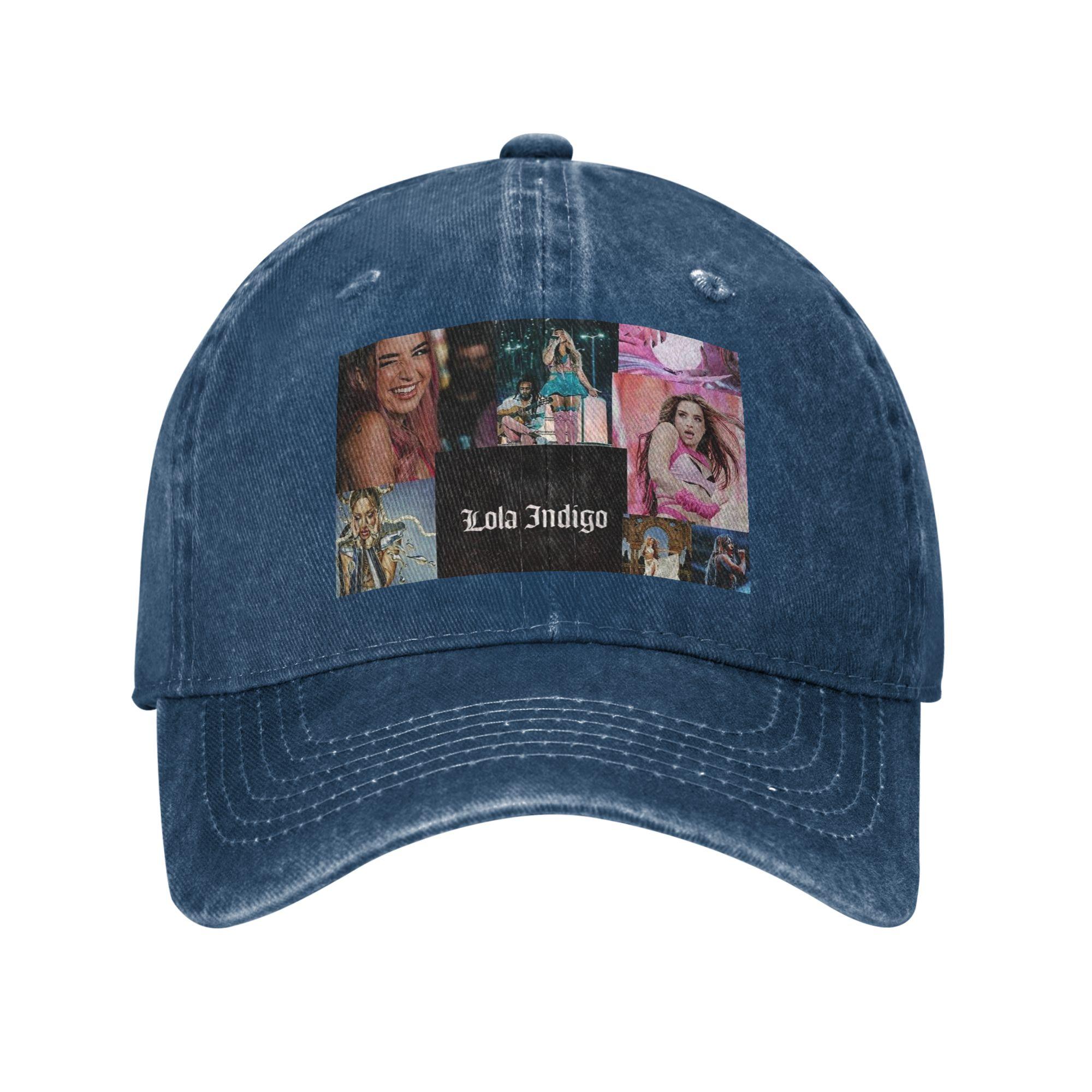 

Spanish Lola Indigo Denim Cap Casual Baseball Caps Adjustable Hat Summer Unisex Baseball Hats One Size