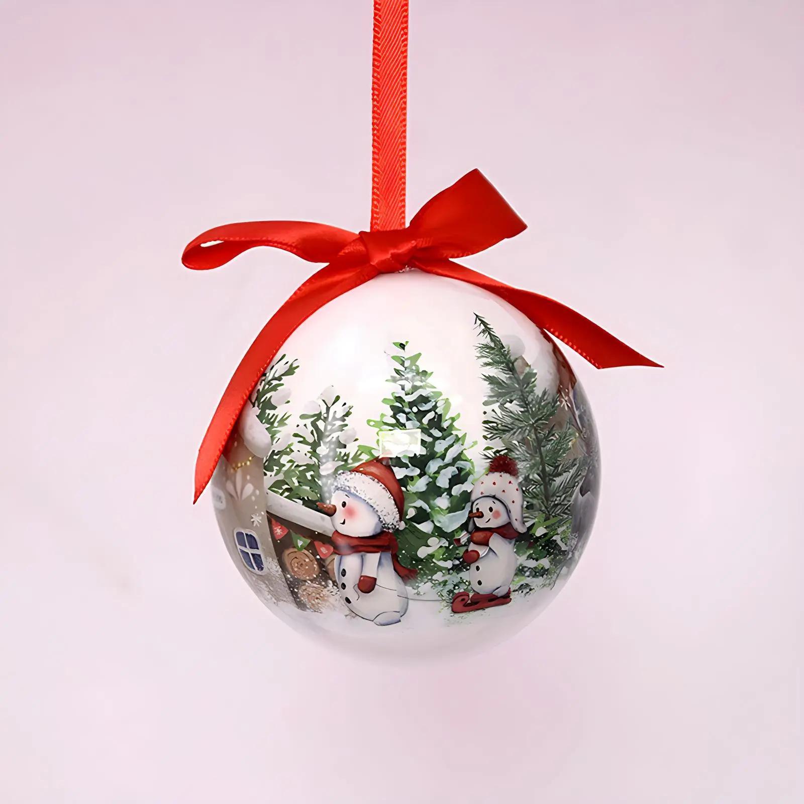 

8cm Christmas Ball Decoration Santa Claus Snowman Pattern Painted Foam Christmas Balls Christmas Tree Hanging Party Decorations 8cm