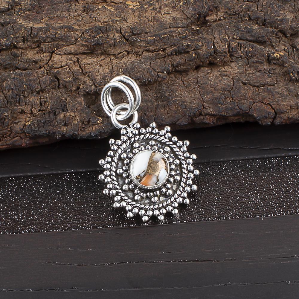 

Wonderful Orange Spiny Turquoise Gemstone Jewelry, 925 Sterling Silver Pendant, Handmade Beautiful Silver Pendant For Wedding Gift 1.03 Inches оранжевый