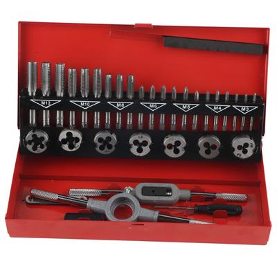 32PcsSet Threaded Tap and Die Set Rethread Tool Kit with Storage Bag
