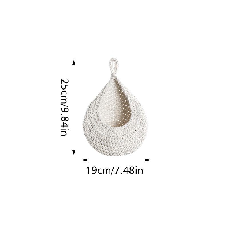 Woven Cotton Hanging Basket Hollow Out Macrame Flower Planter Pineapple Shape Vegetable Fruit Basket Kitchen Garden Storage Sup