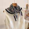 Spring New Versatile 71 Cotton and Linen Feel Small Square Scarf Fashion Leopard Print Silk Scarf Scarf Shawl Tied Waist