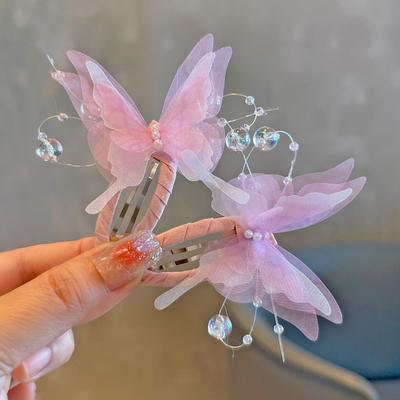 2 bucăți noi agrafe de păr cu fluture și gradient, la modă, drăguță, agrafe de păr pentru fete, accesorii de păr, barete, toaletă pentru copii