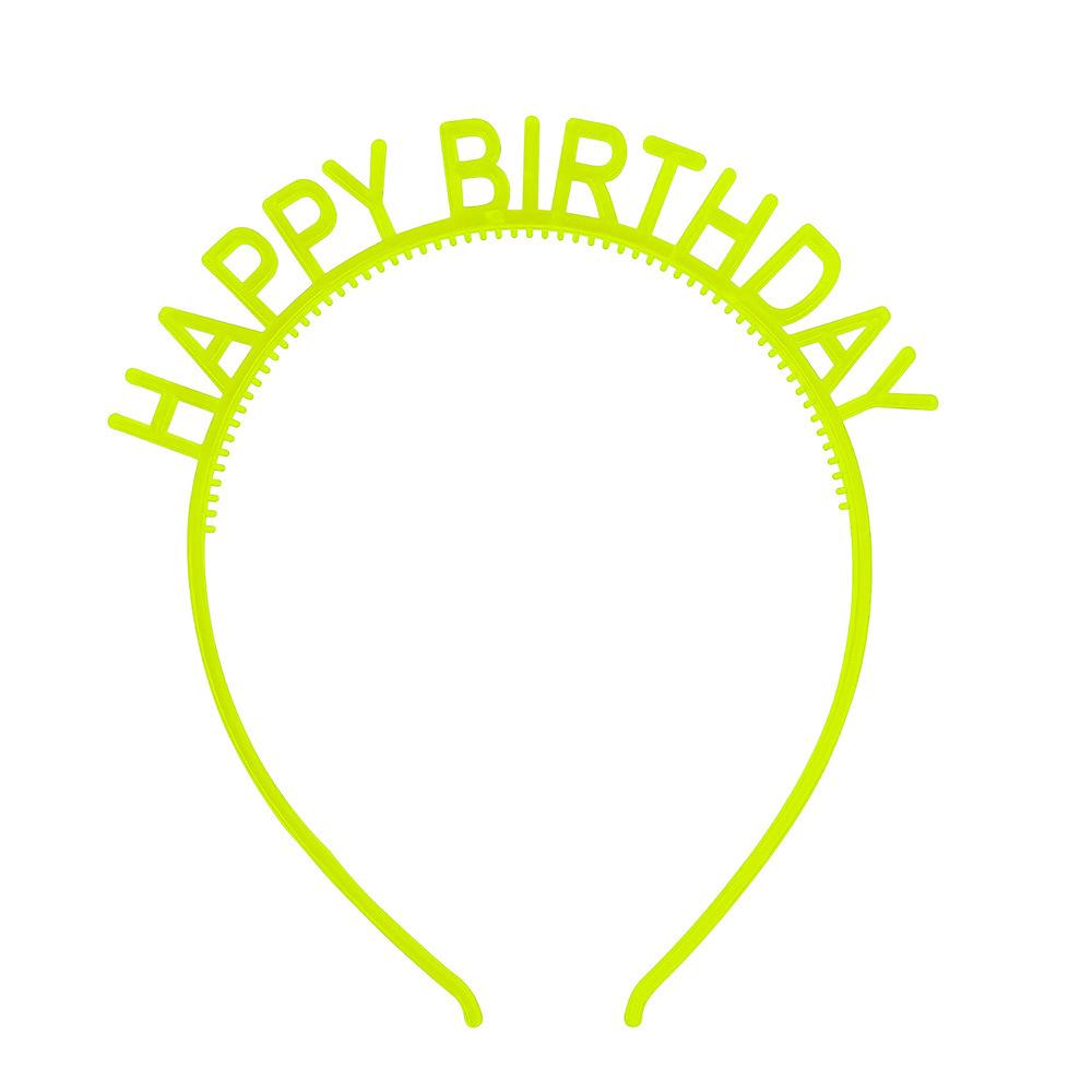 Pięć opasek na głowę z napisem 'Happy Birthday', kolorowy tort, ozdobna opaska na głowę na przyjęcie urodzinowe, nakrycie głowy w kształcie tortu urodzinowego.