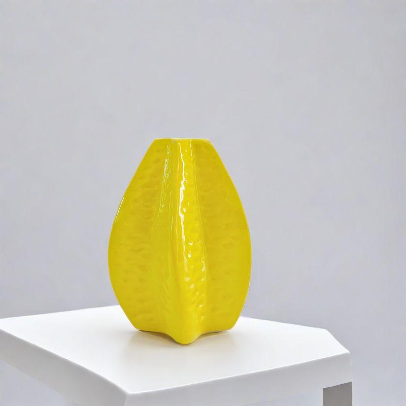 Nordic Style Lemon Ceramic Vase for Hydroponic Flowers - Decorative Ornament for Home or Desktop