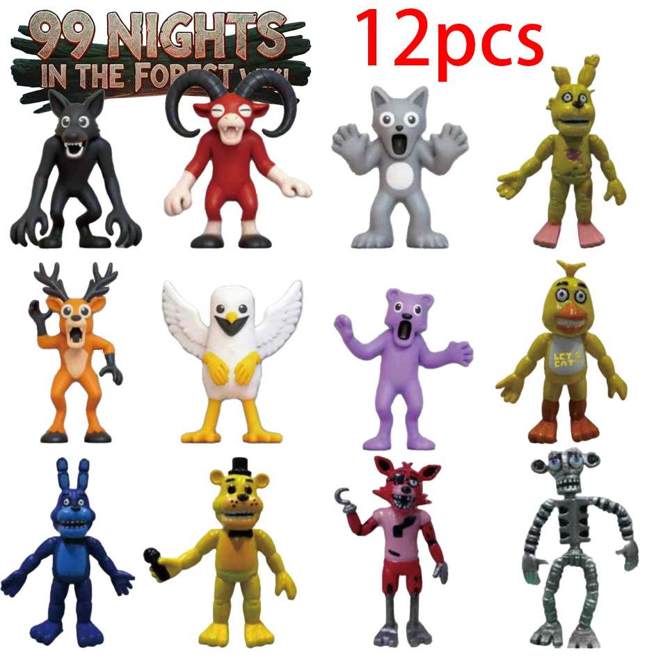 99 Nachten In Het Bos Figuur Spel Randapparatuur 6 stuks/12 stuks/18 stuks PVC Decoratie Model Speelgoed Ornamenten Speelgoed voor Kinderen Verjaardagscadeaus