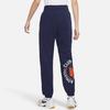 Nike Sportswear Athletic Club Solid Letter Print Cuffed Sweatpants Women Bottoms Black Blue DQ9149-498
