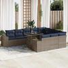 VidaXL Garden Lounge Set with Cushions 15 Pcs Grey Wicker Acacia, Outdoor Sofa Set, Garden Furniture 3326872