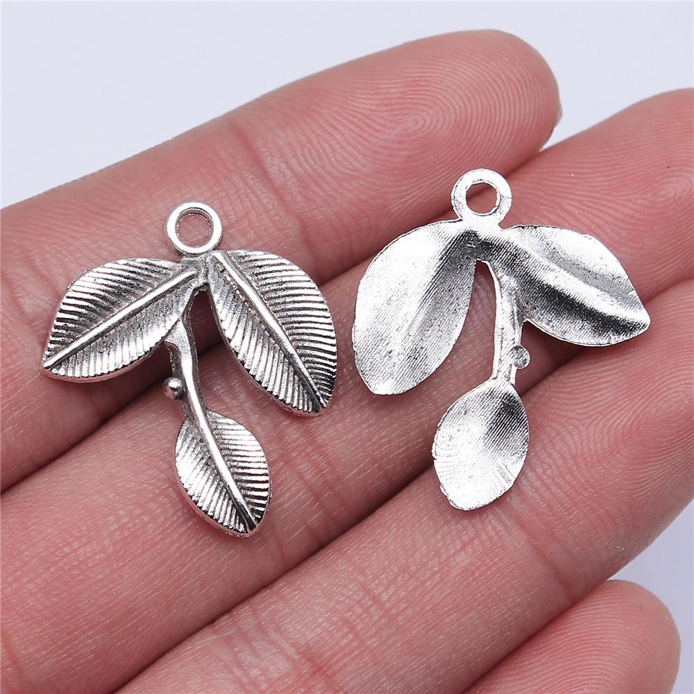 10 Stück Ast-Anhänger Antiksilberfarbene Ast-Anhänger Anhänger für Armbänder Baumblatt-Anhänger Schmuckherstellung