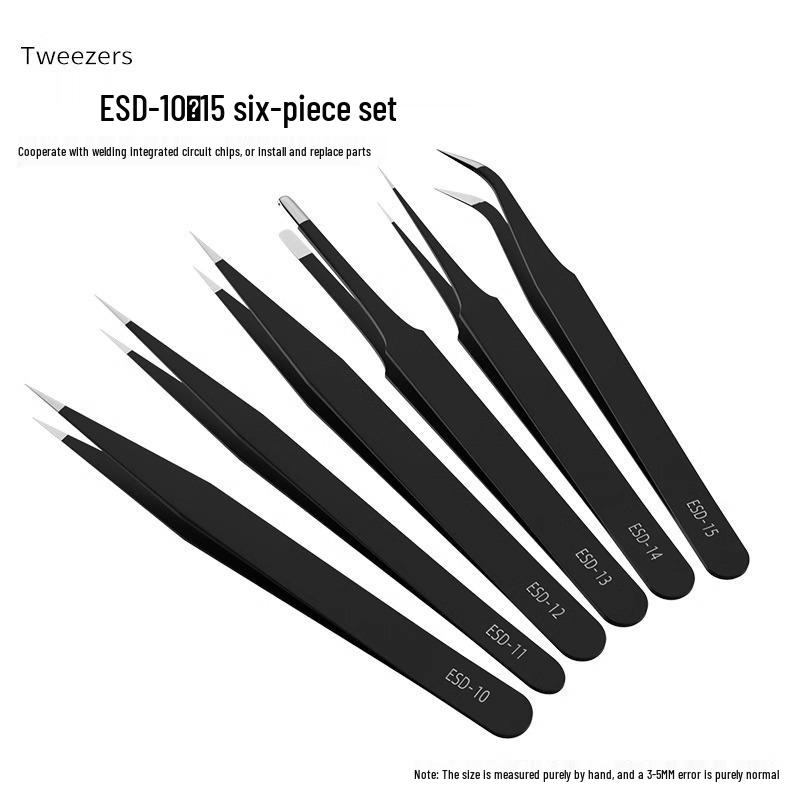 Extra Long 304 Stainless Steel Bent Tip Tweezers - Anti-Static Gardening & Planting Tool