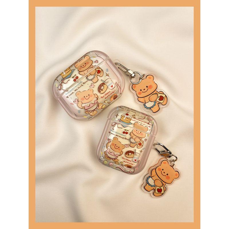 

Airpod3 Apple Pro Earphone Case Second Generation Wireless Bluetooth 4 Third Generation 1 Applicable Aipods2 Generation Airpodpro Fourth Generation 5 Airpods 3 Cartoon butter Bear single shell
