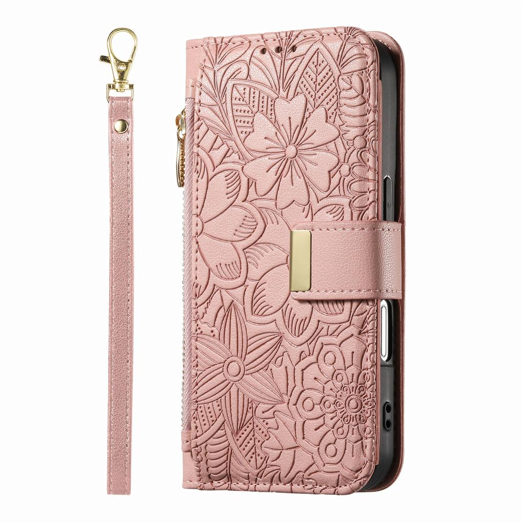 Case for Moto G77 5G - Leather/PU, Pink, With Card Holder