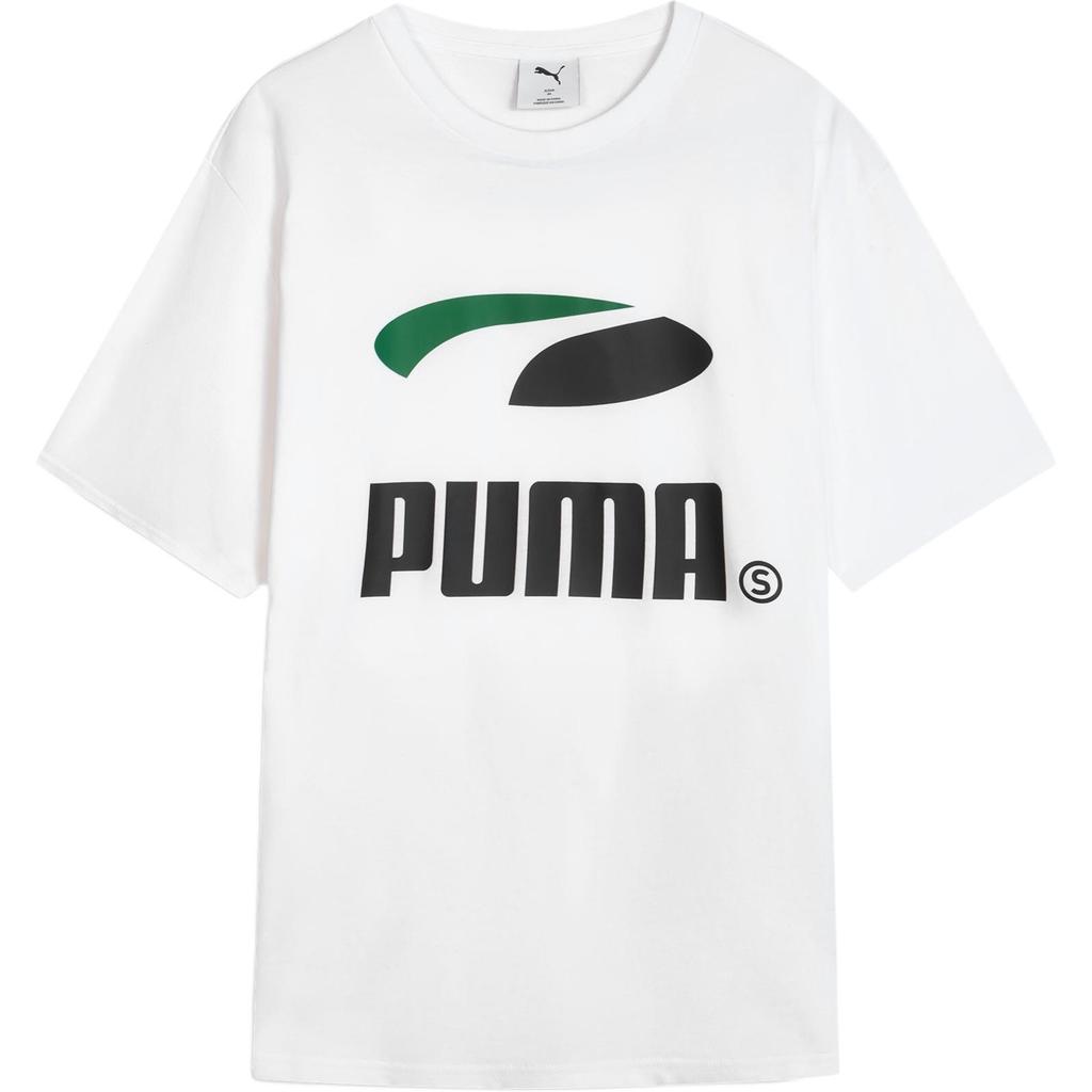 Puma Ss25 s Ss Gf Round Neck Casual Fashion Versatile Short Sleeve T-Shirt Unisex T-Shirt White 631252-02