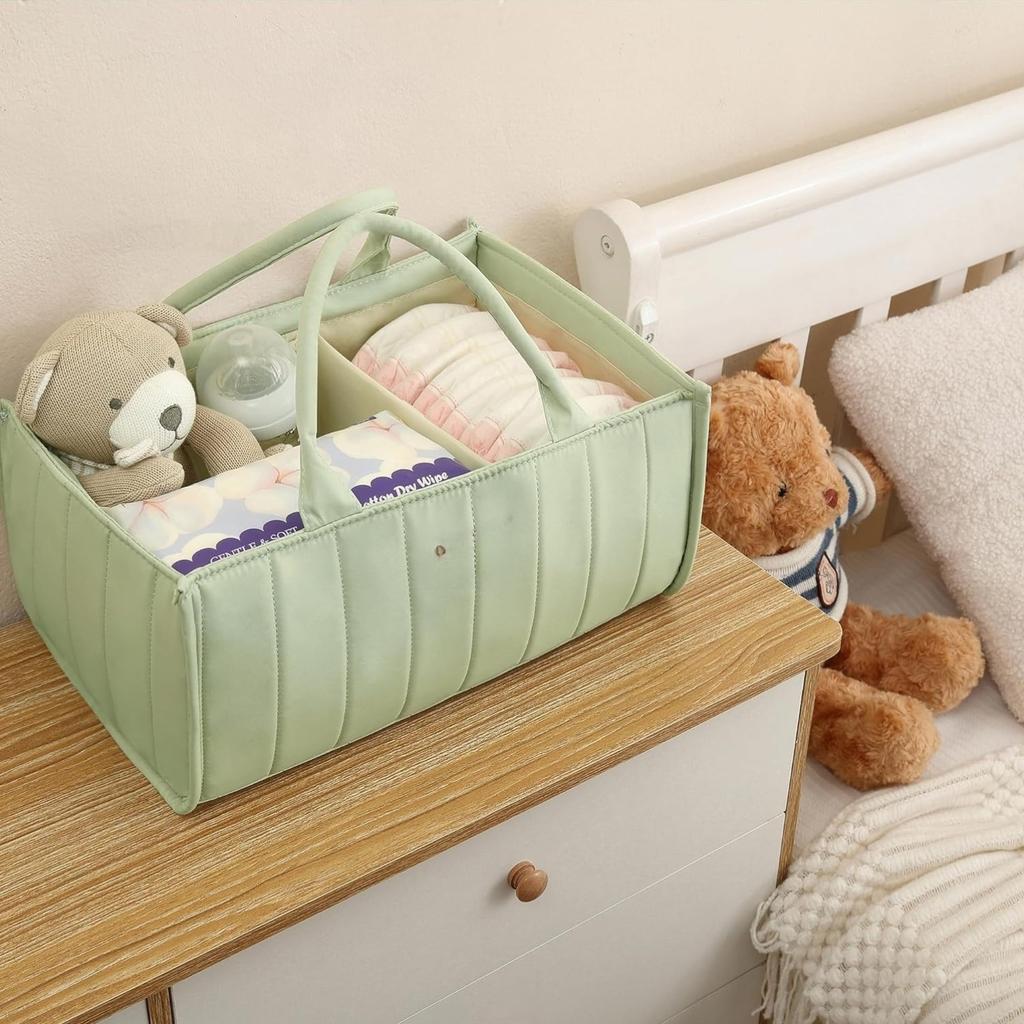 Spacious Diaper Caddy Organizer - Customizable Baby Organizers and Storage for Mom - Portable, Stylish Design
