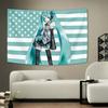 VIKAMA AnimeStyle American Flag Tapestry Bedroom  Games Room Wall Hanging Dormitory Room Decoration