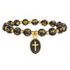Black And White Cross Beaded Bracelet, Suitable For Couples, Gifts, Or Friendship.