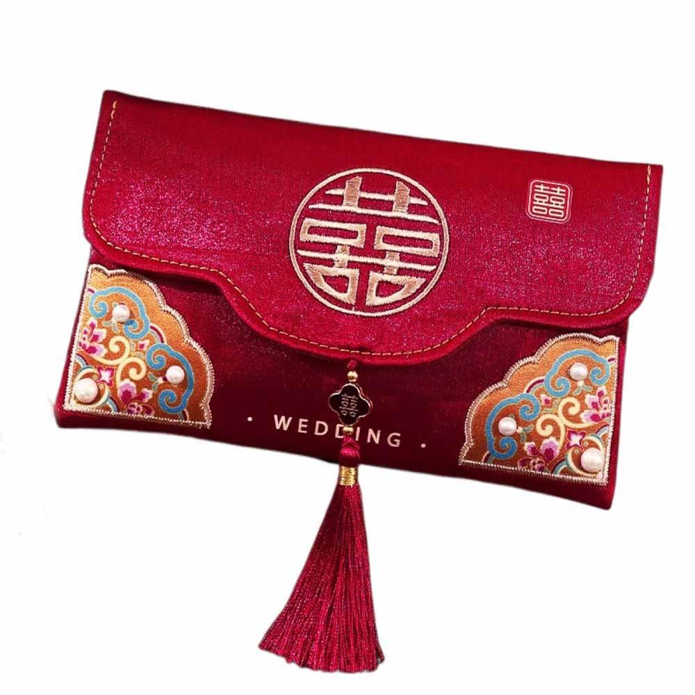 Embroidery Chinese Wedding Red Envelope New Year Money Bag  Wedding Party Supplies