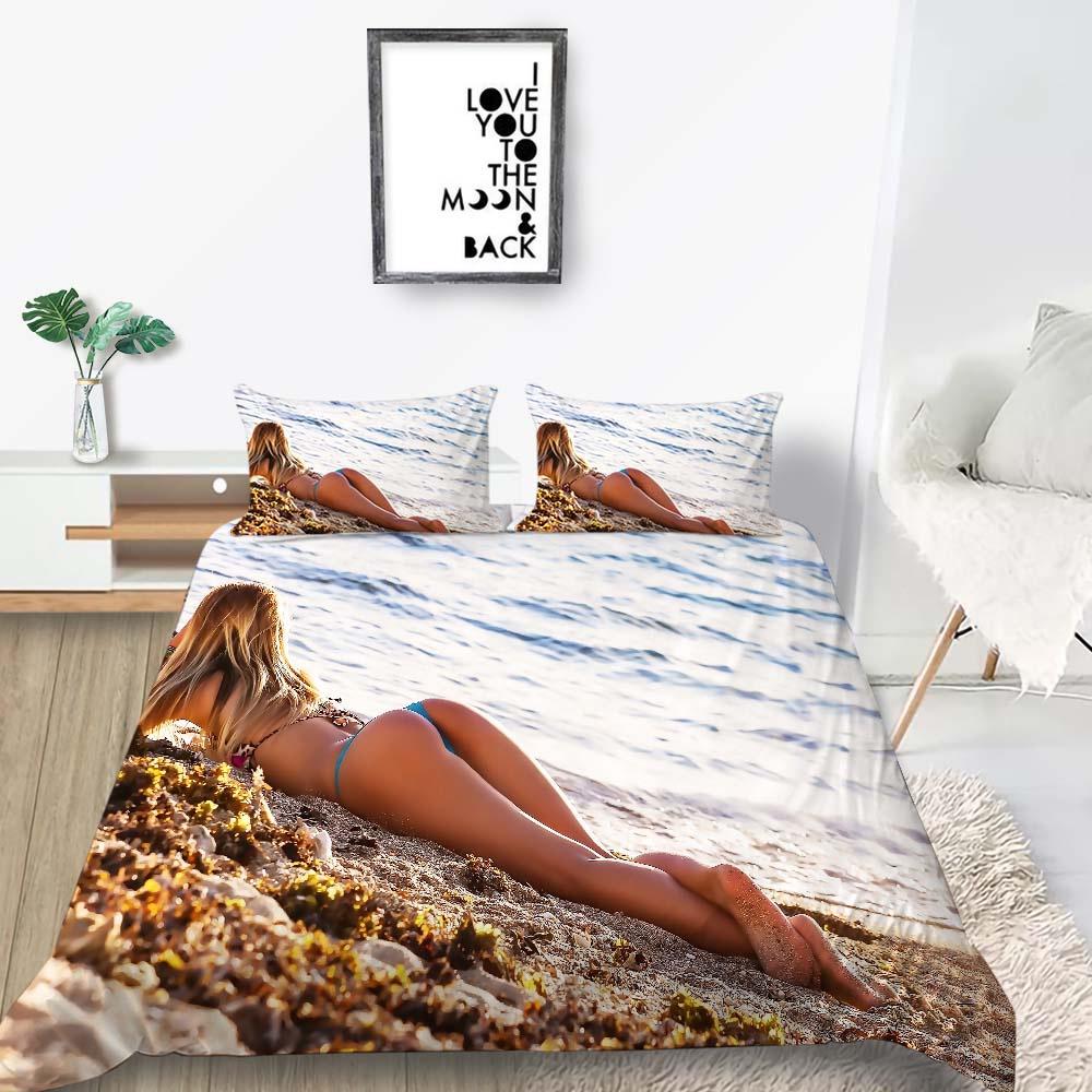 2023 Nowy styl Komplet Pościeli Dzieci Dziecko Domowe Ubrania na Łóżko Nowoczesny Nadruk 3D Nowo Modne Poszwy na Kołdrę Bikini King Size