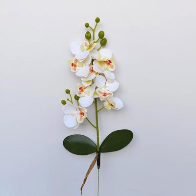 New 9 Flowers Artificial Orchid Flowers Pink PVC Artificial Faux Plants Multi-Bloom Fake Flower Living Room Ornaments