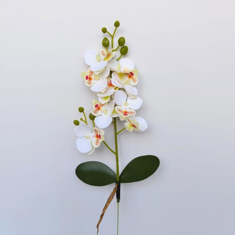 

New 9 Flowers Artificial Orchid Flowers Multi-Bloom Pink Artificial Faux Plants PVC Fake Flower Indoor Decoration белый