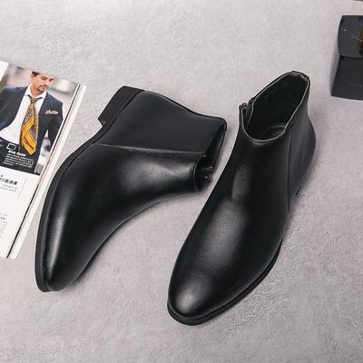 Moda Luksusowa Marka Męskie Botki do Kostki Wysokiej Jakości Czarna Skóra Wygodne Chelsea Męskie Buty Styl Brytyjski Rekreacja Spacer Skórzane Buty Casual