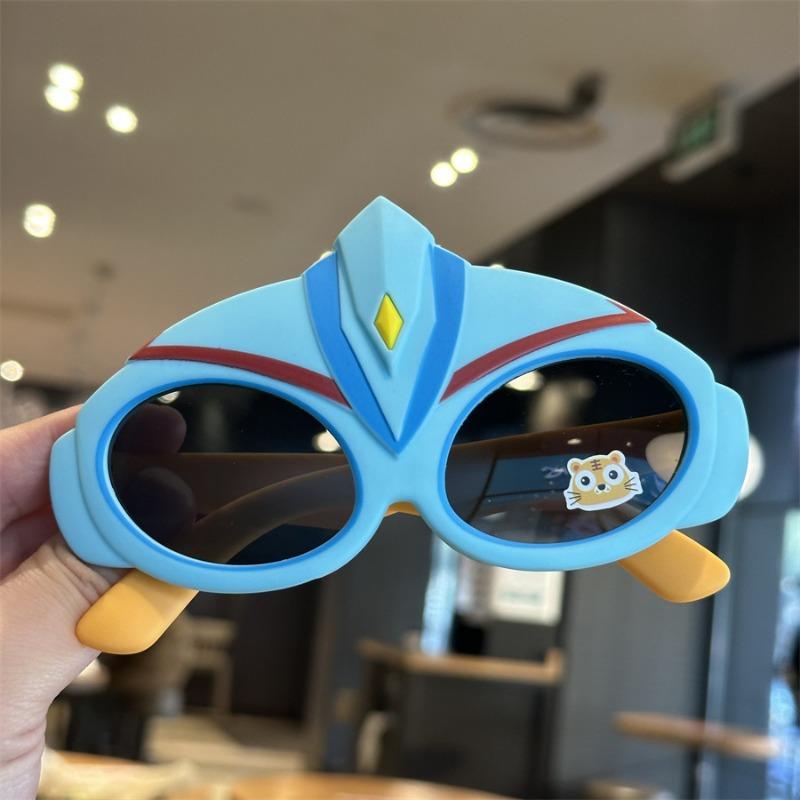1PC Dou Integrated Lenses Children's Sunglasses Soft Silicone Boys Playing Cool Sunglasses Baby Polarized Glasses Cartoon Puppy