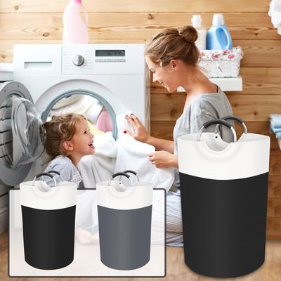 Faltbarer Wäschekorb für den Haushalt, große Kapazität, Wäschekorb mit Aluminiumgriff, 90 l