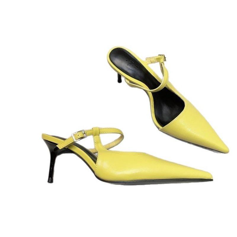 Fashion Hot Selling 2025 Spring New Brand Women Slipper Fashion Pointed Toe Slip on Ladies Elegant Slip on Mules Thin High Heel Pumps