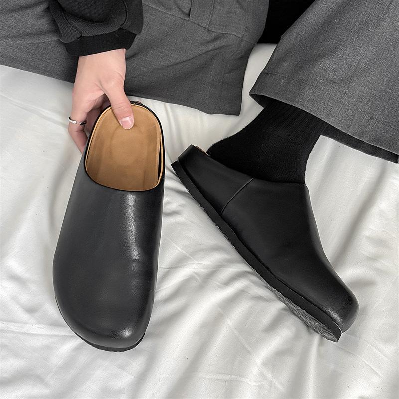 2025 Korean Version of Spring and Summer New Fashion Casual Bag Head Half Slippers Flat Bottom Cool Slippers Non-slip 24158-J