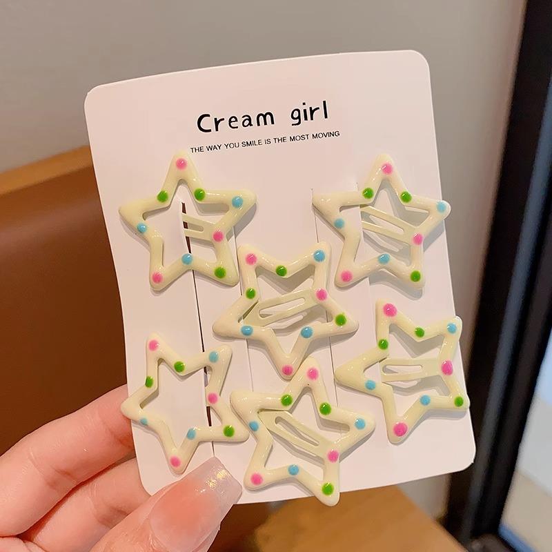6/10pcs Y2k Mini Star Side BB Cute Hair Clip Korean Candy Colorful Dopamine Baby Headwear Girl Hair Pin Bangs Clip Kid Headwear
