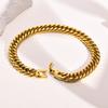 Stylish Double Curb Chain Bracelets for Men Boys,8/10/12/15mm Stainless Steel Miami Link Wristband,Punk Zircon Gifts