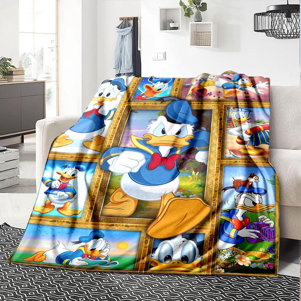 Donald Duck Adventures Flannel Blanket Super Soft Warm Cozy Blanket For Sofa Bed Office Travel Allseason Home Decor Gift