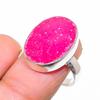 Pink Druzy Gemstone 925 Sterling Silver Jewelry Ring Size Adjustable GK-4397