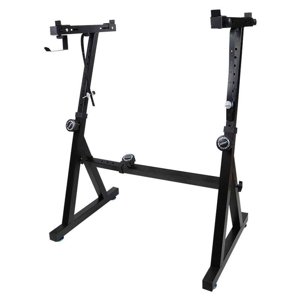 Heavy-Duty Portable Z-Shaped Keyboard Stand with Wheels Adjustable for 54/61/88 Keys Compatible