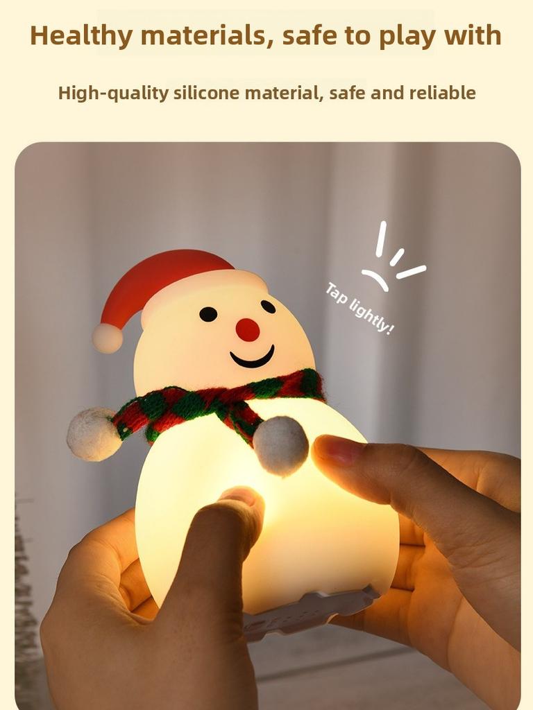 Christmas Decoration Snowman Pat Light Silicone Bluetooth Stereo Night Light