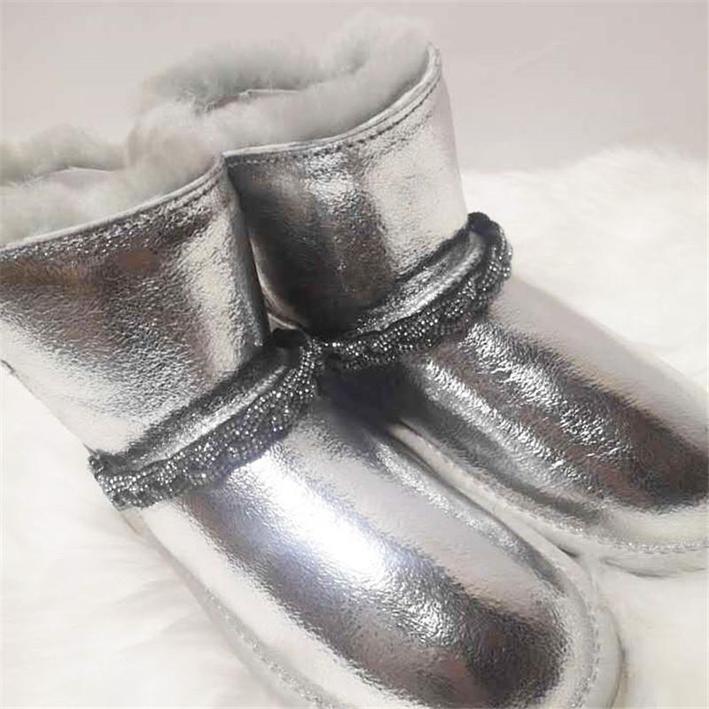 Fashion 2024 Waterproof Genuine Cowhide Leather Natural Fur Snow Boots Women Top Quality Australia Winter Boots Women Warm Botas Mujer