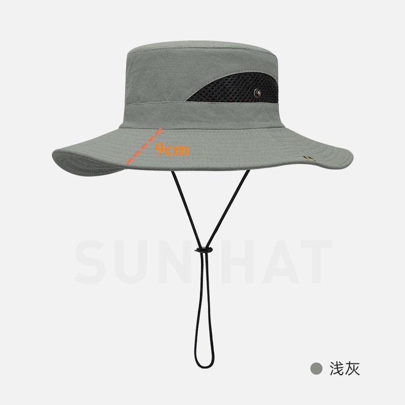 62cm Męski Kapelusz Outdoorowy Letni Kapelusz Wędkarski Turystyczny Jeździecki Duże Rondo Ochrona przed Słońcem Anty-UV Oddychający Wodoodporny Kapelusz Wiaderkowy