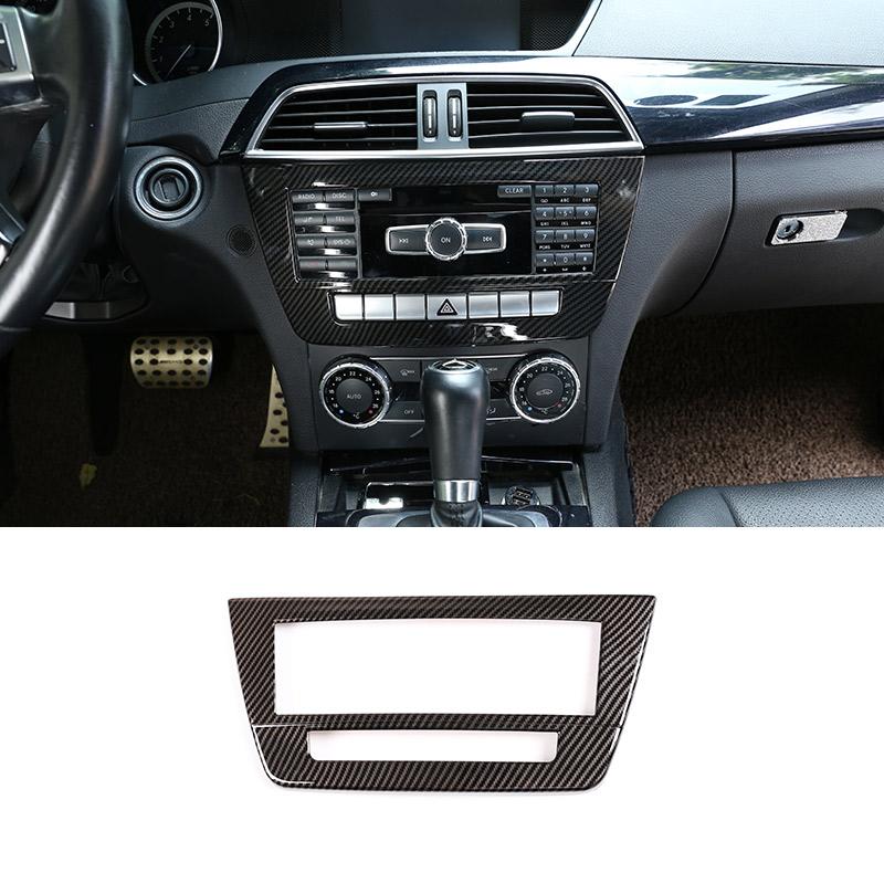 Pine Wood Grain Interior Air Conditioning Switch Panel Frame Stickers For Mercedes Benz C Class W204 2011-2014 Accessories