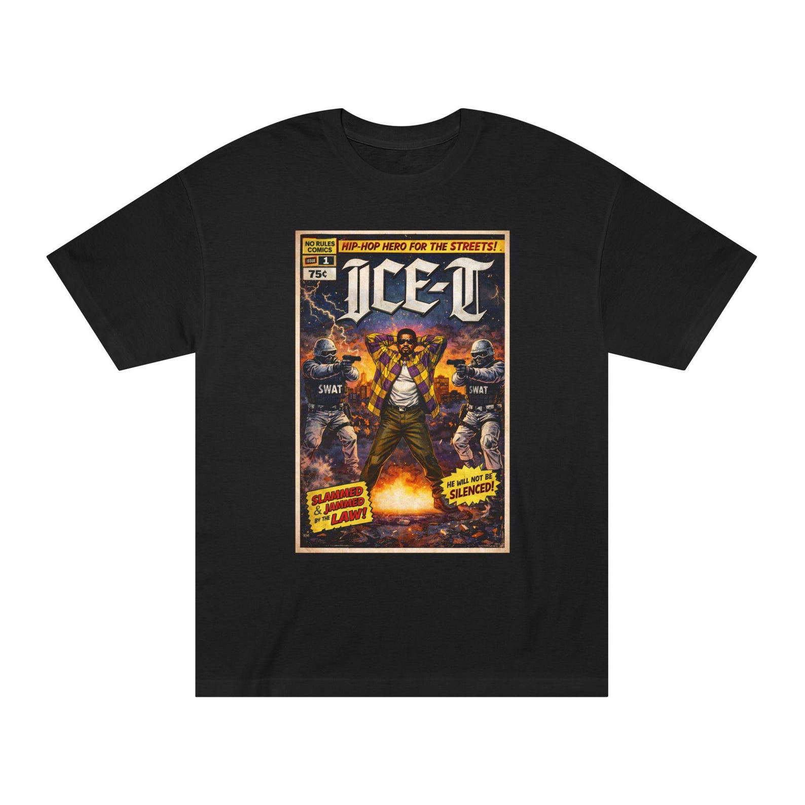 Ice-T Raiders Poster Tee | Rap Legend West Coast Graphic Shirt 2XL
