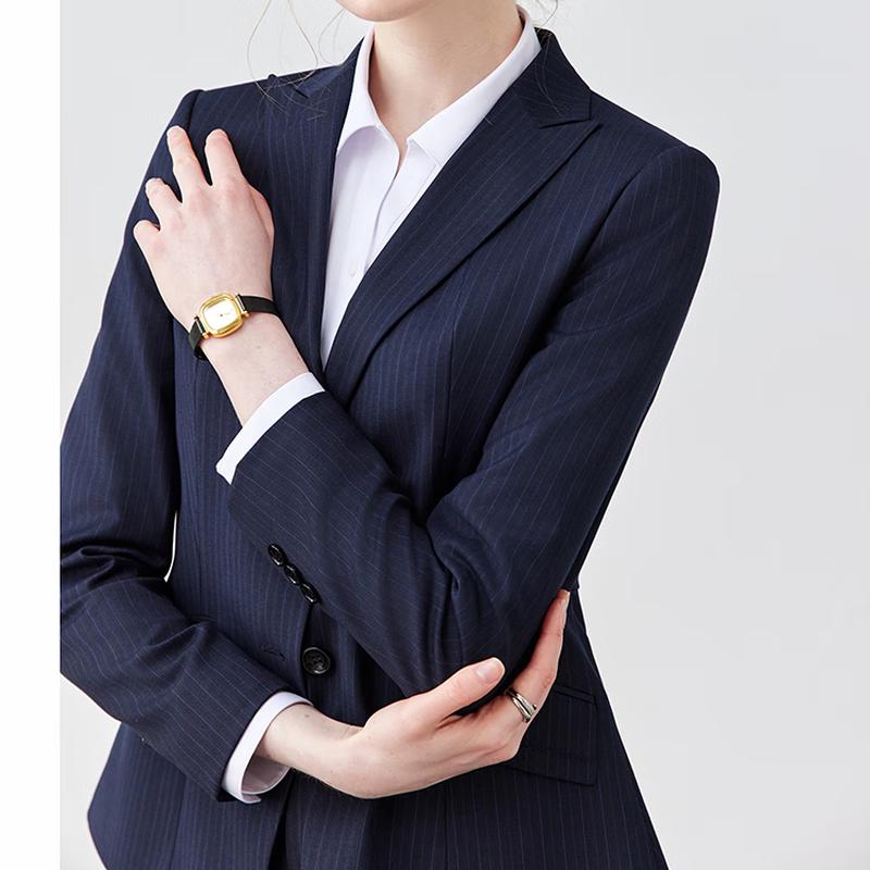 

Women s Navy Striped Business Blazer 165/90