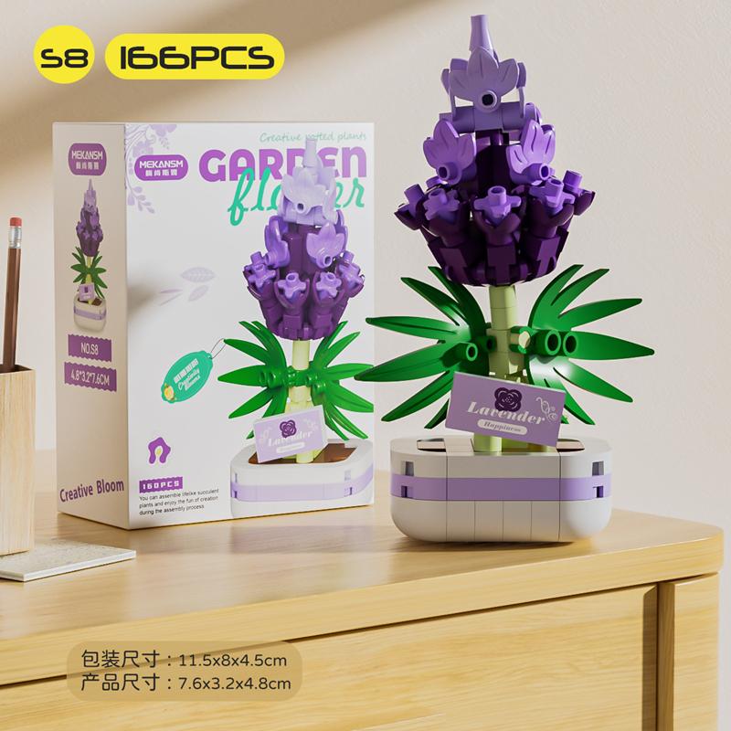 Building Blocks Potted Plants Immortal Flowers Fun Succulents Living Room Simulation Flowers Desktop Decoration Toys