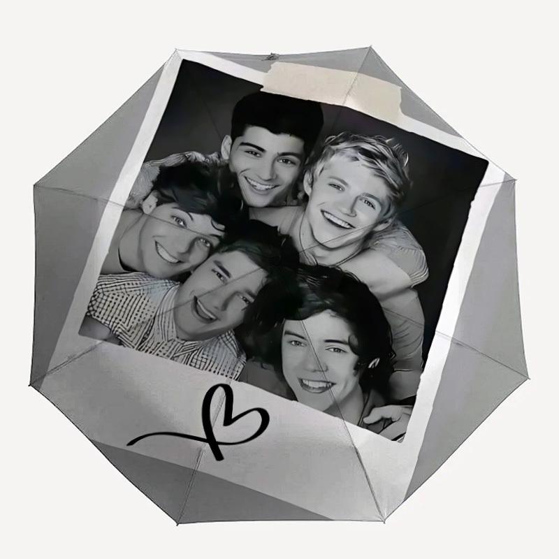1pc One Direction Music Band Automatic Open/close Folding Portable Umbrella with 8-Rib Structure for Women/Men, All-Season Use a0901118