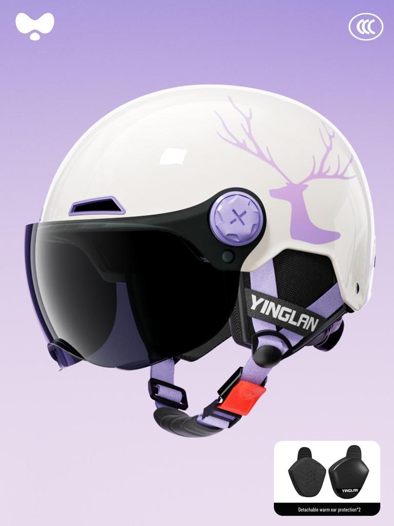 3C Certified Women's Electric Vehicle Helmet: Retro, All-Season, Winter Warmth for Motorcycles & Scooters