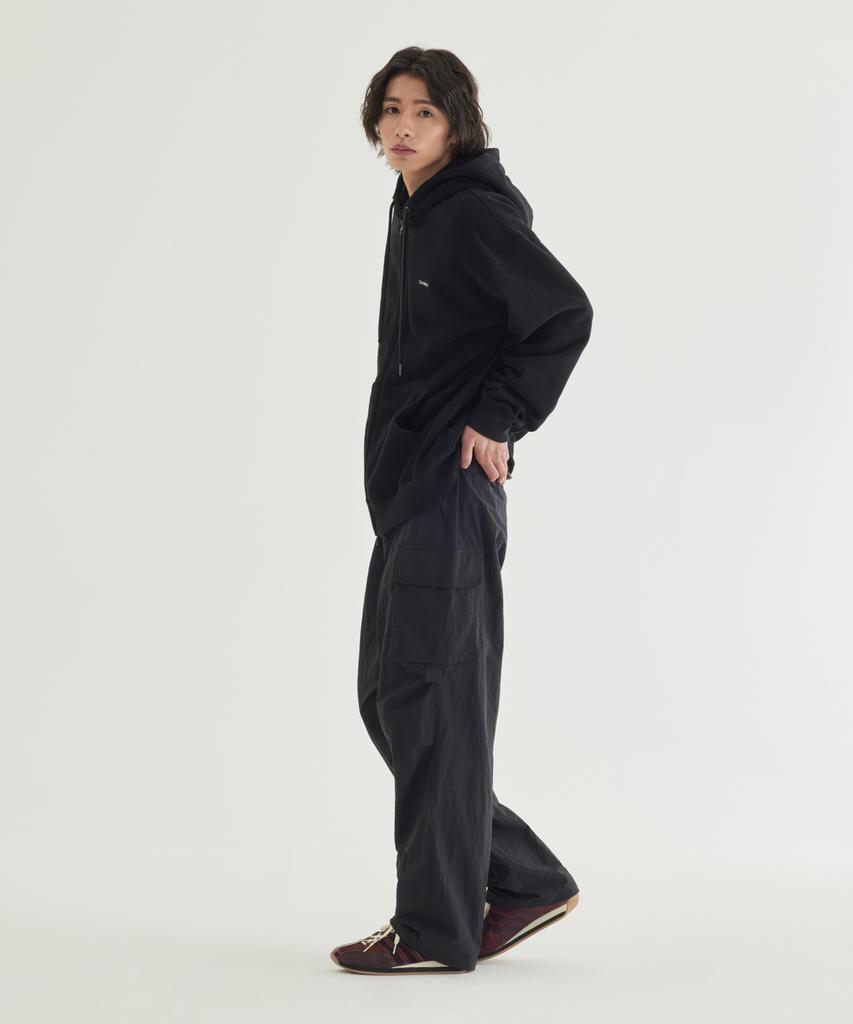 COVERNAT Small Logo Fleece Zip-Up Hoodie Black
